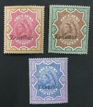 Momen: Zanzibar 19 - 21 1895 - 6 Og H £305 Lot 2883