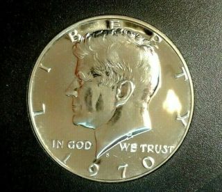 1970 - S Silver Gem Proof Kennedy Half Dollar With