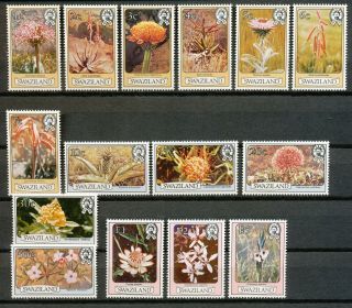 Swaziland 1980 - 1983 - Flowerset Of 15 Stamps Mnh  Hk973