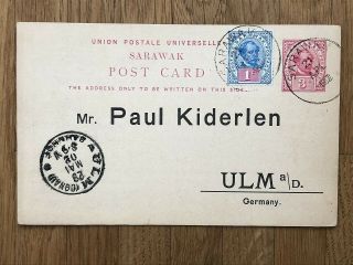 Sarawak Old Postcard Sarawak To Ulm Germany 1902