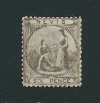 Nevis 1862,  6d Grey Lilac P13,  Vf Sg 3 Cat£170 $226 (see Below)