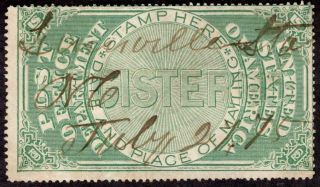 Post Office Registry Seal Oxf1 July 2 1875 _ville Station North Carolina