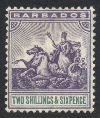 Barbados 1892 - 1903 2/6d Never Hinged Sg 115 Cat £150