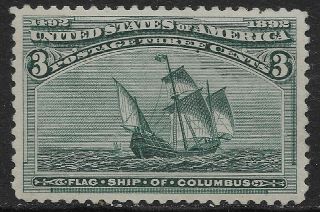 Scott 232 Us Stamp Columbian 3 Cent Vlh