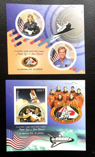 2 Mali Sheet Imperforated With Space And Astronauts