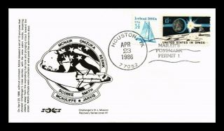 Dr Jim Stamps Us Space Shuttle Challenger Recovery Mission Cover 7 Houston 1986
