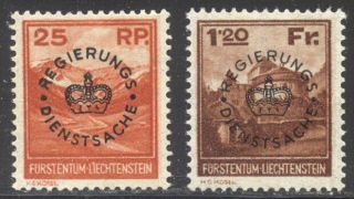 25 Liechtenstein O9 - 10 Nh - 1933 Officials Set