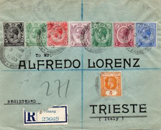 Malaya Straits Settlements 1923 Registered Cover From Pahang To Trieste