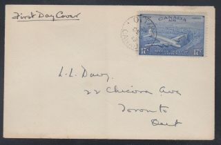 Canada 1946 Ce4 17c Special Delivery Airmail First Day Cover Fdc Ottawa