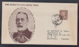 Canada 1935 211 - 16 KGV SILVER JUBILEE FIRST DAY COVER FDC Set of Six w/Cachet 2