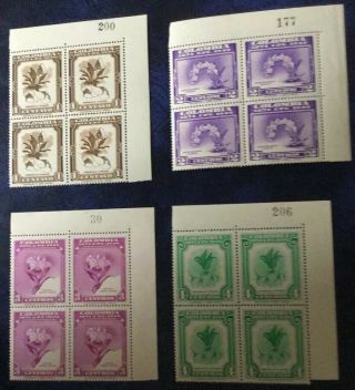 Colombia - 1949 75th Anniversary Upu Set Of 7 Blocks Of 4 Stamps,  Sg 722 - 28,  Mnh