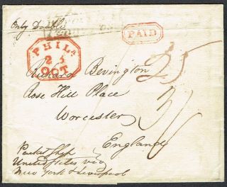 Ship Letter C.  1840 Usa - Worcester 
