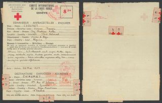 France Wwii 1943 - Red Cross Document S50