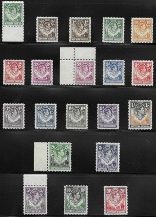 Northern Rhodesia 1938 - 52 Part Set Mnh Sg25//45 (missing 1 X 1½d & 1 X 2d) £190
