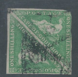 Cape Of Good Hope Very Rare Sg.  21 Emerald - Green Pair With Corner Fault