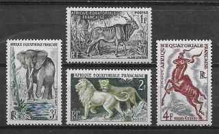 French Equatorial Africa,  France,  1957,  Set Of 4 Stamps,  Perf,  Vlh