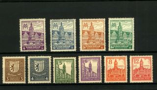 Germany 1946 Soviet Zone West Saxony Postage And Leipziger Messe (10) M Stamps