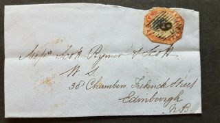 1854 Queen Victoria Qv India Four Anna Indian 4a Stamp On Letter To Edinburgh