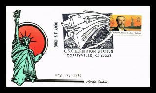 Dr Jim Stamps Us Hand Colored Statue Of Liberty Event Cover Coffeyville Kansas