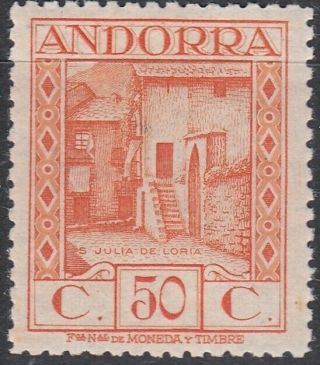 Spanish Andorra 1935 Edifil 39d Variedad Dentado 14 Spain (ref 7731)