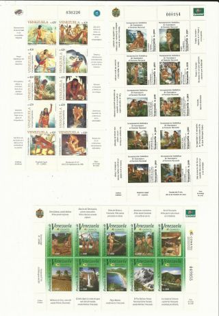 Venezuela: 1998 - 2003; Scott 1602,  1627,  1632 In Sheet Complete Of 10.  Ve1716