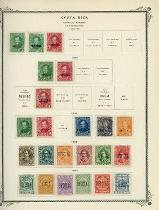 Costa Rica Scott Specialty Album Page Lot 42 - Official - See Scan - $$$