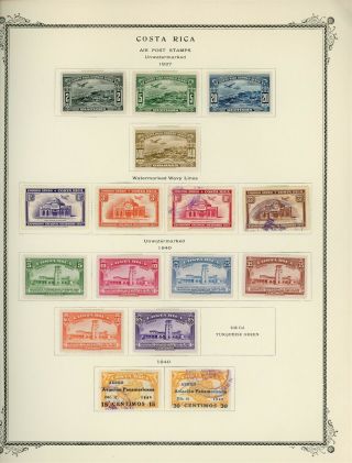 Costa Rica Scott Specialty Album Page Lot 22 - Air Post - See Scan - $$$