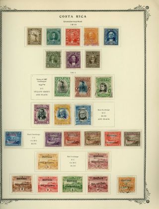 Costa Rica Scott Specialty Album Page Lot 4 - Regular Post - See Scan - $$$