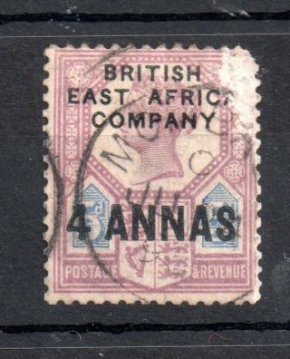 British East Africa Co.  4a On 5d 1890 Scarce Sg3 (corner Fault) Ws14783