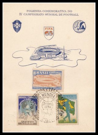 Stamp On Souvenir Card - Brasil World Cup Soccer 1950