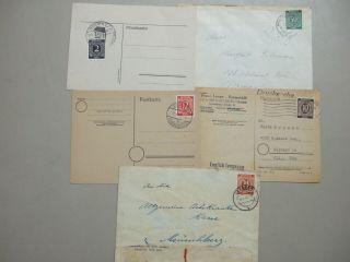 Five Germany Occupation Covers With Numeral Stamps