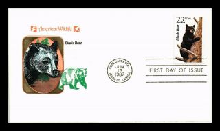 Dr Jim Stamps Us American Wildlife Black Bear First Day Cover House Of Farnum
