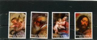 Grenada Grenadines 2006 Sc 2642 - 2646 Christmas Paintings Set Of 4 Stamps Mnh