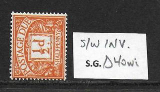 1955 0.  5d Bright Orange Postage Due Sg D40wi Fine Unmounted (mnh)