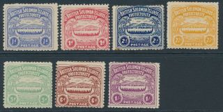 Sg 1 - 7 British Solomon Islands 1907 ½d - 1/ - Fresh Mounted Set Of 7.