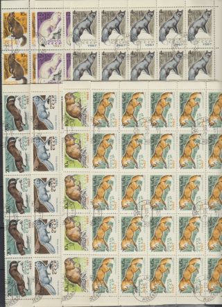 50x Russia Ussr Nature Animals Wild 1967 Cto (full Folded Sheets) [a6]