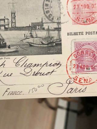 Rare Portuguese Colonial Sena Mozambique Postal Card Cover To France 1900’s 3