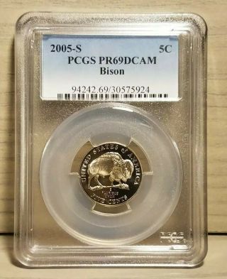 2005 - S Jefferson Nickel Bison 5 Cent (5c) Pcgs Certified Pr69 Dcam