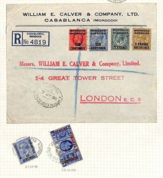 Morocco Agencies Cover British Po Registered 1936 Album Page Gb Overprints Ag150