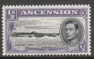 Ascension 1938 1944 38b Variety Torpedo Flaw Mnh/muh Gv1 Stamp