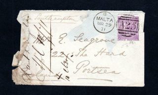 6d Plate 9 Abroad In Malta On Part Cover/large Piece