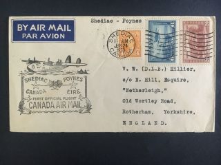 1939 Shediac Canada To Rotherham England Ffc Airmail First Flight Cover