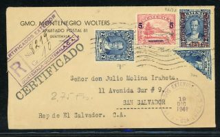 Guatemala Postal History: Lot 1 1941 Reg Multifranked To San Salvador $$$