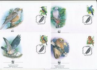 D278414 Birds Wwf Complete Set Of 4 Fdc 