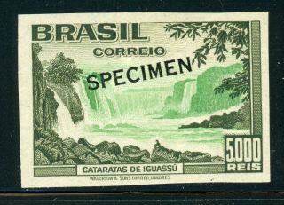 Brazil Mh Selections: Scott 456 5000r Iguazu Falls Waterlow Imperf Specimen $$$