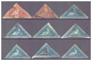 Cape Of Good Hope Triangles X 9 Spacefillers With Various Faults,  1d X 2,  4d X 7
