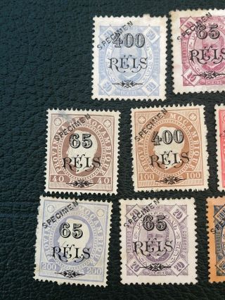 14 RARE MOZAMBIQUE Portugal Colonial Overprint Specimen Stamps (prev.  hinged) 2