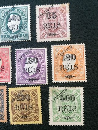 14 RARE MOZAMBIQUE Portugal Colonial Overprint Specimen Stamps (prev.  hinged) 4