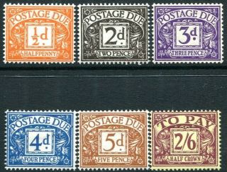 1955 - 55 Postage Due ½d - 2/6 Set Of 6 Values Sg D40 - 45 Lightly Mounted