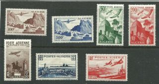 Algeria.  Yr.  1949 - 53`s.  Set Of Seven.  Airmail.  Mh.  Vf